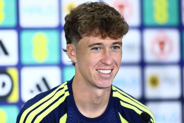 Jack Hendry of Scotland Scotland Training and press conference, PK, Pressekonferenz 2026 FIFA World Cup, WM, Weltmeisterschaft, Fussball Football, Atrium Health Performance Park, Charlotte, USA - 21 Jun 2026Charlotte Atrium Health Performance Park United States of America EDITORIAL USE ONLY No use with unauthorised audio, video, data, fixture lists, club league logos or live services. Online in-match use limited to 120 images, no video emulation. No use in betting, games or single club league player publications.  Copyright: xMichaelxZemanek Shutterstockx 16928934bq