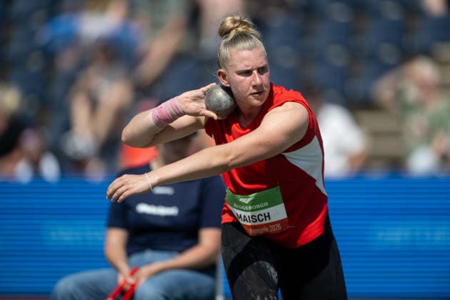 HENGELO, NETHERLANDS - JUNE 21: Katharina Maisch from Germany competes in the Women™s Shot Put during the FBK Games 2026 on June 21, 2026 in Hengelo, Netherlands. Credit: Andy Astfalck NurPhoto Netherlands Copyright: xAndyxAstfalckx