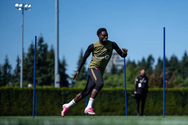 June 21, 2026, Vancouver, Bc, CANADA: Canada s Alphonso Davies participates during a FIFA World Cup, WM, Weltmeisterschaft, Fussball soccer training session, in Vancouver, on Sunday, June 21, 2026. Canada News - June 21, 2026  - ZUMAc35_ 20260621_zaf_c35_058 Copyright: xEthanxCairnsx