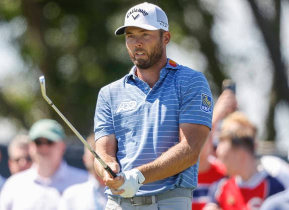 Sam Burns prepares to tee off on the 7th hole during the final round of the 126th U.S. Open Golf Championship at Shinnecock Hills Golf Club in Southampton, NY, on Sunday, June 21, 2026.  NYC20260621807 JOHNxANGELILLO