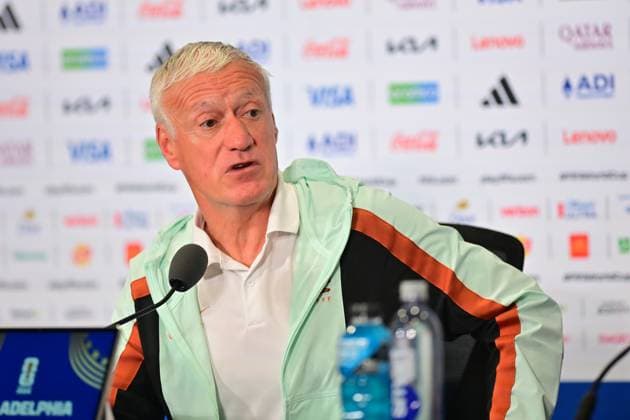 Philadelphia Stadium PHILADELPHIA (PA), 06 21 2026 - SPORTS WORLD CUP - FOOTBALL-FRANCE - Coach Didier Deschamps, during a press conference, PK, Pressekonferenz held in the Conference Room of Philadelphia Stadium, in Philadelphia, on the afternoon of Sunday, June 21. The team is preparing to face Iraq in the second round of Group I of the 2026 FIFA World Cup, WM, Weltmeisterschaft, Fussball (Photo: Eduardo Carmim Photo Premium SPP) 30930 (Eduardo Carmim SPP)  Copyright: xEduardoxCarmimx xSPPx spp-en-EdCa-eduardo_carmim_photo_premium_491403