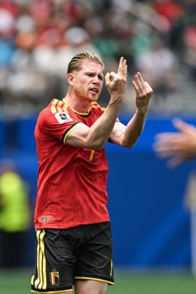 Kevin De Bruyne of Belgium gestures during a FIFA Men’s World Cup 2026 Group Stage football match between Belgium and Iran at Los Angeles Stadium, in Inglewood on June 21th 2026 (Photo by Nayra Halm SPP)  Copyright: xNayraxHalm SPPx Sportspressphoto_SPR172852