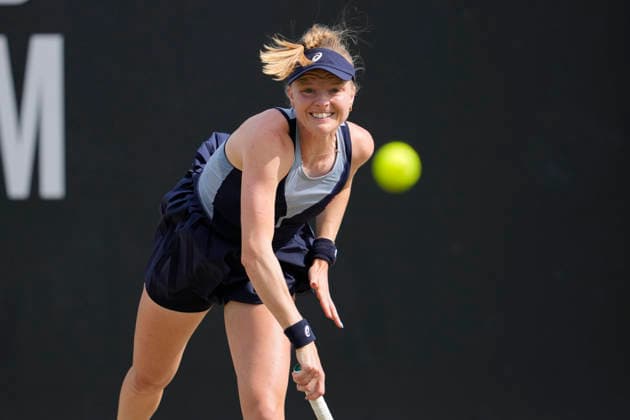 Lexus Nottingham Open - Day Seven Harriet Dart competes during the doubles final match at the 2026 Lexus Nottingham Open Women s tennis tournament at the Nottingham Tennis Centre in Nottingham, England, on June 21, 2026. Nottingham Great Britain United Kingdom  Copyright: xOwenxHammondx originalFilename:hammond-2026lexu260621_npIRc.jpg