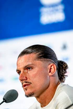 DALLAS - Marcel Sabitzer of Austria during the 2026 World Cup, Austrian press conference, PK, Pressekonferenz at AT&T Stadium on June 21, 2026 in Dallas, United States. (Photo by Stefan Koops EYE4IMAGES DeFodi Images) - *** DALLAS