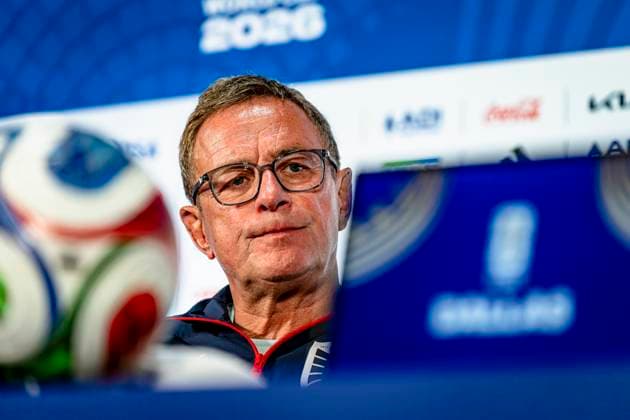 DALLAS - Austria national team, Nationalteam coach Ralf Rangnick during the 2026 World Cup, Austrian press conference, PK, Pressekonferenz at AT&T Stadium on June 21, 2026 in Dallas, United States. (Photo by Stefan Koops EYE4IMAGES DeFodi Images) - *** DALLAS