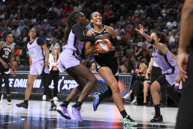June 21, 2026, Las Vegas, Nevada, USA: Las Vegas Aces defeats Golden State Valkyries 73-92 with the help of JACKIE YOUNG 0 (not in picture) with 21 points followed by AÃ¢â‚¬â ¢JA WILSON 22 with 19 points during 2026 WNBA, Basketball Damen, USA regular-season game at Michelob ULTRA Arena in Las Vegas. Las Vegas USA - ZUMAo117 20260621_zsp_o117_008 Copyright: xMikaelxOnax