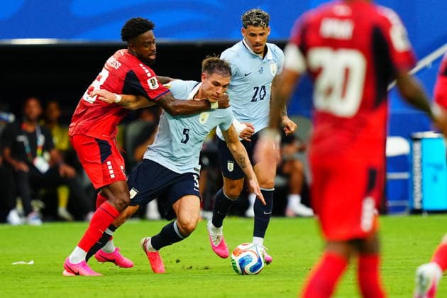 Uruguay v Cape Verde - FIFA World Cup, WM, Weltmeisterschaft, Fussball 2026 - Group H FLORIDA, USA - JUNE 21: Manuel Ugarte (5) of Uruguay in action during the 2026 FIFA World Cup First Stage Group H match between Uruguay and Cape Verde at the Hard Rock Stadium (Miami Stadium) in Miami Gardens, Florida, United States on June 21, 2026. Evrim Aydin Anadolu Florida United States. Editorial use only. Please get in touch for any other usage.  Copyright: x2026xAnadoluxEvrimxAydinx