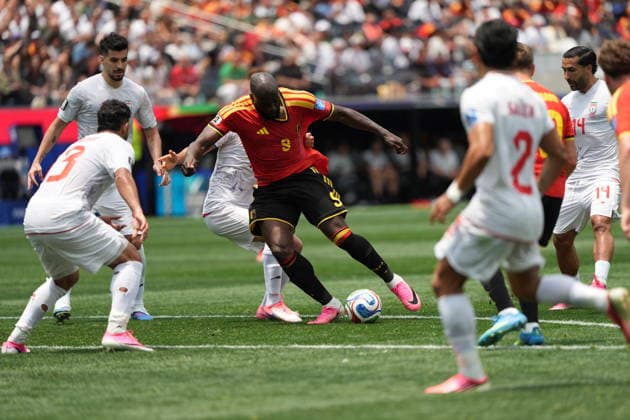 Iran v Belgium - FIFA World Cup, WM, Weltmeisterschaft, Fussball 2026 - Group G LOS ANGELES, CALIFORNIA - JUNE 21: Romelu Lukaku 9, of Belgium in action during the 2026 FIFA World Cup First Stage Group G match between IR Iran and Belgium at the Los Angeles Stadium (SoFi Stadium) in Inglewood, California, United States on June 21, 2026. Tayfun Coskun Anadolu California United States. Editorial use only. Please get in touch for any other usage.  Copyright: x2026xAnadoluxTayfunxCoskunx