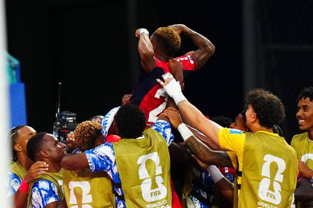 Uruguay v Cape Verde - FIFA World Cup, WM, Weltmeisterschaft, Fussball 2026 - Group H FLORIDA, USA - JUNE 21: Helio Varela (26) of Cape Verde celebrates after scoring a goal during the 2026 FIFA World Cup First Stage Group H match between Uruguay and Cape Verde at the Hard Rock Stadium (Miami Stadium) in Miami Gardens, Florida, United States on June 21, 2026. Evrim Aydin Anadolu Florida United States. Editorial use only. Please get in touch for any other usage.  Copyright: x2026xAnadoluxEvrimxAydinx
