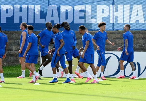 2026 World Cup - French national team, Nationalteam Training Session in Philadelphia Kylian Mbappe of France during a training session of the French national team, at Philadelphia university on June 21, 2026 in Philadelphia, Pennsylvania. Photo by Olivier Douliery ABACAPRESS.COM Philadelphia Pennsylvania United States  Copyright: xDoulieryxOlivier ABACAx