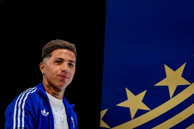 DALLAS - Enzo Fernandez of Argentina during the 2026 World Cup, Argentina press conference, PK, Pressekonferenz at AT&T Stadium on June 21, 2026 in Dallas, United States. (Photo by Stefan Koops EYE4IMAGES DeFodi Images) - *** DALLAS