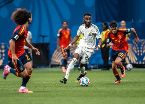 June 21, 2026, Atlanta, Georgia, USA: Saudi Arabia defender Moteb al-Harbi (24) plays against Spain during their First Stage Group H match for the 2026 FIFA World Cup, WM, Weltmeisterschaft, Fussball at Atlanta Stadium in Atlanta, Georgia. Spain wins the match 4:0. World Cup: First Stage Group H: Spain Vs Saudi Arabia: Moteb Al-Harbi  - ZUMAa161 20260621_aaa_a161_094 Copyright: xWalterxArcex xGMGx
