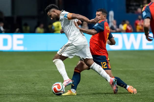 June 21, 2026, Atlanta, Georgia, USA: Saudi Arabia midfielder Salem al-Dawsari (10) plays against Spain during their First Stage Group H match for the 2026 FIFA World Cup, WM, Weltmeisterschaft, Fussball at Atlanta Stadium in Atlanta, Georgia. Spain wins the match 4:0. Atlanta USA - ZUMAa161 20260621_aaa_a161_085 Copyright: xWalterxArcex xGMGx