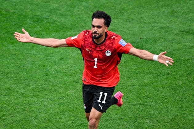 SOCCER NEW ZEALAND EGYPT WORLD CUP, Mostafa Zico of Egypt celebrates his goal during the Group G match between New Zealand and Egypt as part of the FIFA 2026 World Cup at BC Place Vancouver, British Columbia, Canada, Monday, June 22, 2026. ( NO ARCHIVING, EDITORIAL USE ONLY, AUSTRALIA USE ONLY VANCOUVER BRITISH COLOMBIA CANADA  Copyright: xx 20260622121161985700