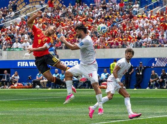 June 21, 2026, Inglewood, California, USA: Belgium s YOURI TIELEMANS attempts a shot in a World Cup 2026 match that ended in a 0-0 draw at Los Angeles Stadium. WORLD CUP 2026 BELGIUM 0:0 IRAN  - ZUMAh234 20260621_zsp_h234_010 Copyright: xMarkxEdwardxHarrisx