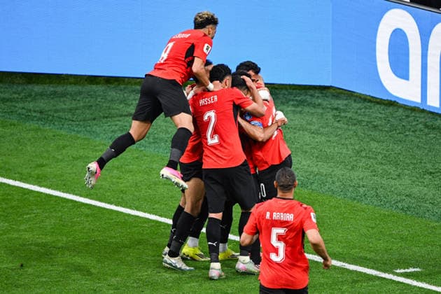 SOCCER NEW ZEALAND EGYPT WORLD CUP, Egypt celebrate a goal by Trezeguet during the Group G match between New Zealand and Egypt as part of the FIFA 2026 World Cup at BC Place Vancouver, British Columbia, Canada, Monday, June 22, 2026. ( NO ARCHIVING, EDITORIAL USE ONLY, AUSTRALIA USE ONLY VANCOUVER BRITISH COLOMBIA CANADA  Copyright: xx 20260622112415709832
