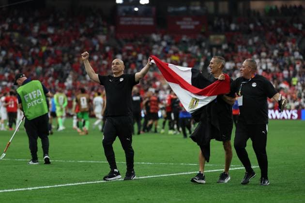 Salah inspires Egypt to crucial World Cup victory over New Zealand VANCOUVER, CANADA JUNE 21: Hossam Hassan celebrates Egypt victory during the FIFA World Cup, WM, Weltmeisterschaft, Fussball 2026 Group G match between Egypt and New Zealand at BC Place Stadium in Vancouver, Canada, on June 21, 2026. Egypt secured a vital victory to boost their hopes of reaching the knockout stage of the tournament. Vancuver CA Copyright: x xMohamedxGamalxTageldinx xJNAxPressx