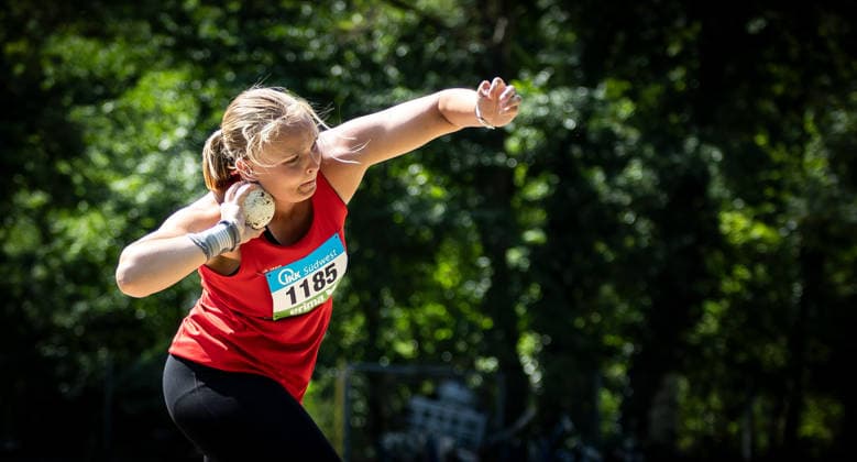 Süddeutsche Meisterschaften 2026 Aktive und Jugend U18; Koblenz, 21.06.2026 Annika Schepers (SG Dettingen Donau) im Kugelstoßen der Frauen; Süddeutsche Meisterschaften Aktive und Jugend U18 am 21.06.2026 im Stadion Oberwerth in Koblenz (Rheinland-Pfalz). *** 2026 South German Championships (Adults and U18 Youth) Koblenz, June 21, 2026 Annika Schepers, SG Dettingen Donau, in the women’s shot put at the 2026 Southern German Championships for Seniors and U18 Youth on June 21, 2026, at Oberwerth Stadium in Koblenz, Rhineland-Palatinate,detected_source_language Copyright: xBEAUTIFULxSPORTS R.xSchmittx