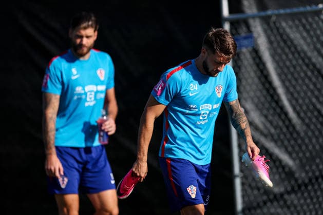 Croatia Training And press conference, PK, Pressekonferenz - FIFA World Cup, WM, Weltmeisterschaft, Fussball 2026 Duje Caleta Car and Marco Pasalic during a Team Croatia training session at training centre at Episcopal High School on June 21, 2026 in Alexandria, Virginia.  IgorxKralj PIXSELL