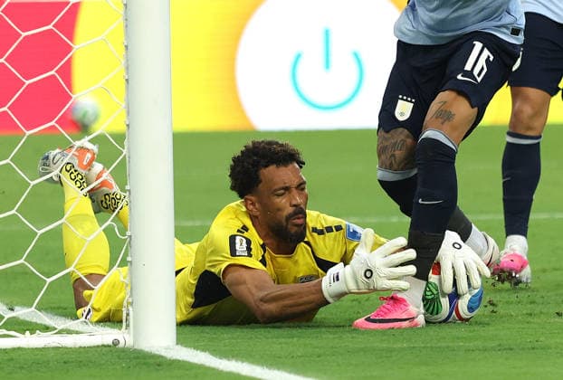 (260622) -- MIAMI, June 22, 2026 -- Vozinha, goalkeeper of Cape Verde, makes a save during the group H match between Uruguay and Cape Verde at the 2026 FIFA World Cup, WM, Weltmeisterschaft, Fussball at Miami Stadium, Miami, the United States, June 21, 2026. ) (SP)U.S.-MIAMI-FOOTBALL-FIFA WORLD CUP-GROUP H-URU VS CPV XuxZijian 