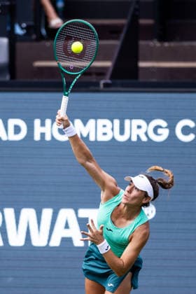 BAD HOMBURG, GERMANY - JUNE 22: Solana Sierra (ARG) during the Bad Homburg Open powered by Solarwatt Singles match between Solana Sierra (ARG) vs Qinwen Zheng (CHN) at Kurpark Bad Homburg on June 22, 2026 in Bad Homburg, Germany. Hessen Germany Copyright: xSteffiexWunderlx