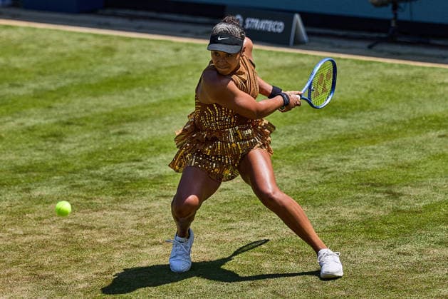 June 22, 2026, Bad Homburg, Hessen, Germany: NAOMI OSAKA of Japan returns with backhand to M. Frech of Poland during the WTA, Tennis Damen Bad Homburg Open 2026 in Bad Homburg (Tennis-Club Bad Homburg), Germany. Osaka won 6:4, 6:1. Tennis 2026: WTA Bad Hombug Open: OSAKA 6:4 6:1 FRECH  - ZUMAs343 20260622_zsp_s343_047 Copyright: xMathiasxSchulzx