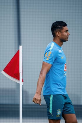 Treino da Seleção Brasileira NOVA JERSEY, NJ - 22.06.2026: TREINO DA SELEcaO BRASILEIRA - Casemiro during a training session with the Brazilian national team, Nationalteam at the New York Red Bulls training center in Morristown, New Jersey, United States. The Brazilian team faces Scotland on Wednesday in the third round of Group C of the 2026 FIFA World Cup, WM, Weltmeisterschaft, Fussball (Photo: Marcelo Machado de Melo Fotoarena) x2967344x  MarceloxMachadoxdexMelo