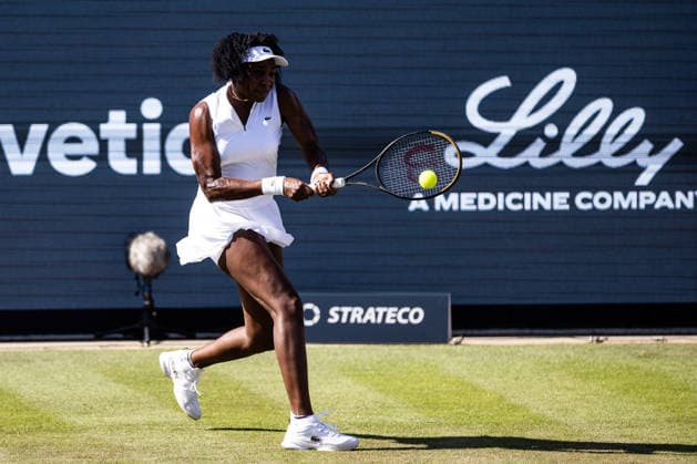 BAD HOMBURG, GERMANY - JUNE 22: Venus Williams (USA) during the Bad Homburg Open powered by Solarwatt Singles match between Venus Williams (USA) vs Irina-Camelia Begu (ROU) at Kurpark Bad Homburg on June 22, 2026 in Bad Homburg, Germany. Hessen Germany Copyright: xSteffiexWunderlx