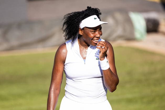 BAD HOMBURG, GERMANY - JUNE 22: Venus Williams (USA) smiling during the Bad Homburg Open powered by Solarwatt Singles match between Venus Williams (USA) vs Irina-Camelia Begu (ROU) at Kurpark Bad Homburg on June 22, 2026 in Bad Homburg, Germany. Hessen Germany Copyright: xSteffiexWunderlx