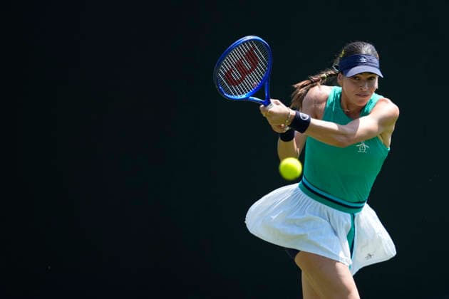 Lexus Eastbourne Open - Day One Ajla Tomljanovic competes during her match at the 2026 Lexus Eastbourne Open Women s tennis tournament at the Devonshire Park Lawn Tennis Club in Eastbourne, Great Britain, on June 22, 2026. Eastbourne United Kingdom  Copyright: xOwenxHammondx originalFilename:hammond-2026lexu260622_npS8k.jpg