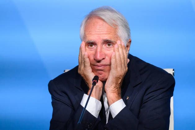 The newly elected President of the Italian Football Federation (FIGC), Giovanni Malago, gives a press conference, PK, Pressekonferenz after his election at Cavalieri Waldorf Astoria Hotel in Roma (Italy), June 22, 2026. AndreaxStaccioli
