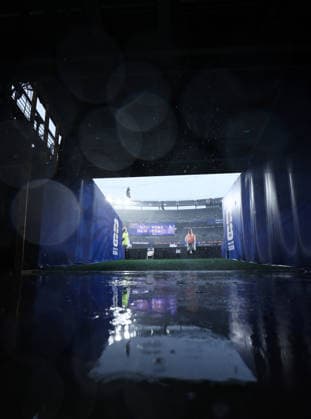 New Jersey, USA, 22nd June 2026. A general view of New York New Jersey Stadium, otherwise known as MetLife Stadium, is seen as heavy rain passes through before the Norway vs Senegal FIFA World Cup, WM, Weltmeisterschaft, Fussball match at Metlife Stadium, New Jersey. Picture credit should read: Paul Terry Sportimage EDITORIAL USE ONLY. No use with unauthorised audio, video, data, fixture lists, club league logos or live services. Online in-match use limited to 120 images, no video emulation. No use in betting, games or single club league player publications. SPI_005_PT_Norway_Senegal SPI-4838-0005
