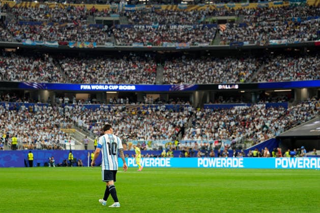 2026-06-22 Argentina v Austria - Group J: FIFA World Cup, WM, Weltmeisterschaft, Fussball 2026 ARLINGTON, UNITED STATES - JUNE 22: Lionel Messi of Argentina during the Group J: FIFA World Cup 2026 match between Argentina and Austria at Dallas Stadium on June 22, 2026 in Arlington, Texas. (Photo by Pablo Morano BSR Agency) Arlington United States Content not available for redistribution in The Netherlands directly or indirectly through any third parties. Copyright: xBSRxAgencyx
