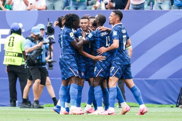 RECORD DATE NOT STATED FIFA World Cup, WM, Weltmeisterschaft, Fussball 2026 - Group I - France v Iraq Kylian Mbappe player of France celebrates his goal with teammates during the match between France and Iraq in the second round of Group I of the 2026 FIFA World Cup group stage at Philadelphia Stadium, in Philadelphia, United States, on Monday, June 22, 2026.(Foto: Vanessa Carvalho Brazil Photo Press IMAGO) Sports %G Copyright: xVanessaxCarvalhox