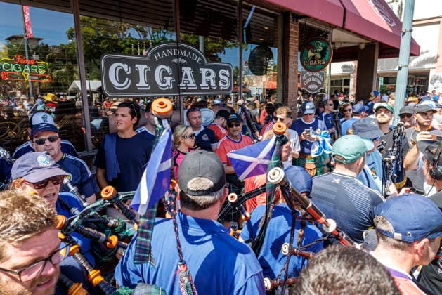 Tartan Army Scottish soccer fans will gather in Miami s Little Havana Scottish soccer fans led by the Tartan Army gather in Little Havana, Miami, Florida, USA, 22 June 2026. Scottish soccer fans are visiting Miami s Calle Ocho with kilts, bagpipes, and chants ahead of their World Cup match against Brazil. MIAMI FLORIDA United States  Copyright: xCRISTOBALxHERRERA-ULASHKEVICHx