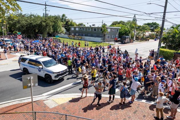 Tartan Army Scottish soccer fans will gather in Miami s Little Havana Scottish soccer fans led by the Tartan Army gather in Little Havana, Miami, Florida, USA, 22 June 2026. Scottish soccer fans are visiting Miami s Calle Ocho with kilts, bagpipes, and chants ahead of their World Cup match against Brazil. MIAMI FLORIDA United States  Copyright: xCRISTOBALxHERRERA-ULASHKEVICHx