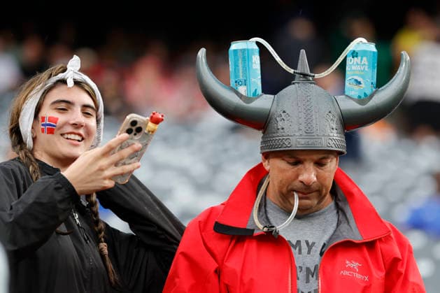 Norwegian fans attend a Group I match in the 2026 FIFA World Cup, WM, Weltmeisterschaft, Fussball between Norway and Senegal at MetLife stadium in New Jersey, United States, 22 June 2026. FIFA WORLD CUP 2026 - Group I - Norway vs Senegal !ACHTUNG: NUR REDAKTIONELLE NUTZUNG!  Copyright: xSebastiaoxMoreriax GR2016 20260622-55020678529_1