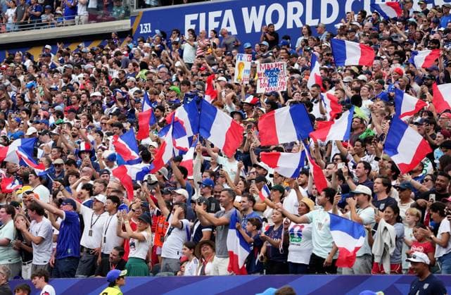 June 22, 2026, Philadelphia, Pennsylvania, USA: Franes fans celebrate during the 2026 World Cup Group I football match between France and Iraq at Lincoln Financial Field Stadium in Philadelphia, Pennsylvania, USA, on June 22, 2026. Philadelphia USA - ZUMAs337 20260622_znp_s337_002 Copyright: xGentxShkullakux