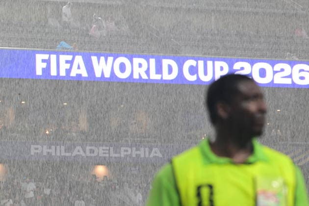 France v Iraq - FIFA World Cup, WM, Weltmeisterschaft, Fussball 2026 - Group I PHILADELPHIA, UNITED STATES - JUNE 22: A view of the downpour after a weather delay during the FIFA World Cup 2026 Group I match between France and Iraq at Philadelphia Stadium on June 22, 2026 in Philadelphia, Pennsylvania. Abdulhamid Hosbas Anadolu Pennsylvania United States. Editorial use only. Please get in touch for any other usage.  Copyright: x2026xAnadoluxAbdulhamidxHosbasx