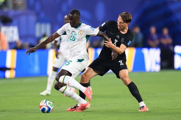Football - FIFA World Cup, WM, Weltmeisterschaft, Fussball - Group I - Norway v Senegal 22nd June 2026 - FIFA World Cup - Group I - Norway v Senegal - Pape Gueye of Senegal and Sander Berge of Norway - Photo: Simon Stacpoole Offside. New Jersey USA *** Fußball – FIFA-Weltmeisterschaft, Gruppe I  Copyright: xSimonxStacpoolexOffside