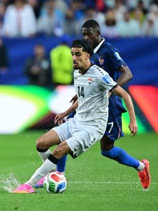 France v Iraq - FIFA World Cup, WM, Weltmeisterschaft, Fussball 2026 - Group I PHILADELPHIA, UNITED STATES - JUNE 22: Ousmane Dembele (7) of France in action against Zidane Iqbal (14) of Iraq during the 2026 FIFA World Cup First Stage Group I match between France and Iraq at Lincoln Financial Field (Philadelphia Stadium) in Philadelphia, Pennsylvania, United States on June 22, 2026. Abdulhamid Hosbas Anadolu Philadelphia United States. Editorial use only. Please get in touch for any other usage.  Copyright: x2026xAnadoluxAbdulhamidxHosbasx