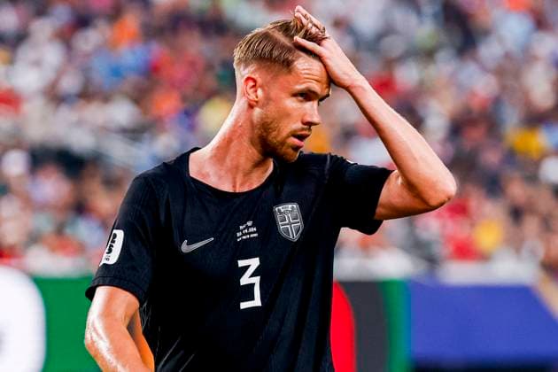 Kristoffer Ajer of Norway looks on Norway v Senegal, Group I - FIFA World Cup, WM, Weltmeisterschaft, Fussball 2026, Norway v Senegal, New York New Jersey Stadium, June 22, 2026, East Rutherford, United States.