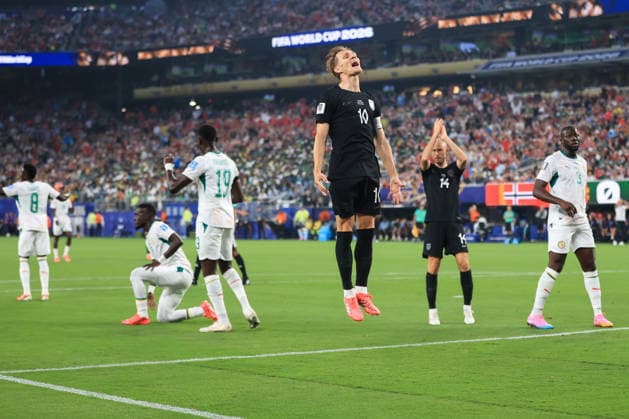 Football - FIFA World Cup, WM, Weltmeisterschaft, Fussball - Group I - Norway v Senegal 22nd June 2026 - FIFA World Cup - Group I - Norway v Senegal - Martin Odegaard of Norway reacts - Photo: Simon Stacpoole Offside. New Jersey USA *** Fußball – FIFA-Weltmeisterschaft, Gruppe I  Copyright: xSimonxStacpoolexOffside