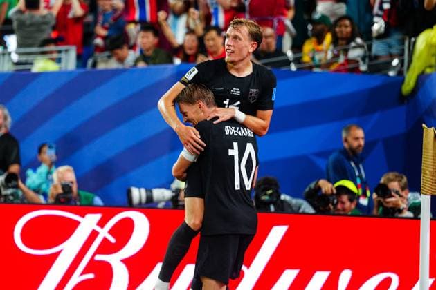 Marcus Holmgren Pedersen of Norway celebrates his goal wit Martin odegaard of Norway Norway v Senegal, 2026 FIFA World Cup, WM, Weltmeisterschaft, Fussball Group I, Football, New York New Jersey Stadium, East Rutherford, New Jersey, USA - 22 Jun 2026East Rutherford New York New Jersey Stadium New Jersey (NJ) United States of America EDITORIAL USE ONLY No use with unauthorised audio, video, data, fixture lists, club league logos or live services. Online in-match use limited to 120 images, no video emulation. No use in betting, games or single club league player publications.  Copyright: xJavierxGarcia Shutterstockx 16949464z