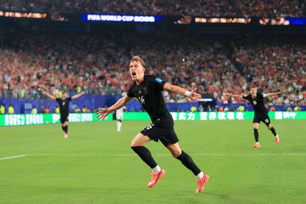 Football - FIFA World Cup, WM, Weltmeisterschaft, Fussball - Group I - Norway v Senegal 22nd June 2026 - FIFA World Cup - Group I - Norway v Senegal - Marcus Holmgren Pedersen of Norway celebrates their first goal - Photo: Simon Stacpoole Offside. New Jersey USA *** Fußball – FIFA-Weltmeisterschaft, Gruppe I  Copyright: xSimonxStacpoolexOffside