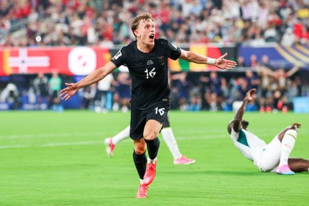 RECORD DATE NOT STATED FIFA World Cup, WM, Weltmeisterschaft, Fussball 2026 - Group I - Norway v Senegal Marcus Holmgren Pedersen player of Norway celebrates his goal during the match between Norway and Senegal in the second round of Group I of the 2026 FIFA World Cup group stage at New York New Jersey Stadium, in East Rutherford, United States, on Monday, June 22, 2026.(Foto: William Volcov Brazil Photo Press IMAGO) Sports East Rutherford NJ United States of America Copyright: xWILLIAMxVOLCOVx