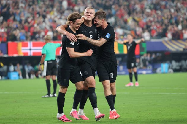 22.06.2026, Fussball, Herren, FIFA Weltmeisterschaft 2026, Vorrunde, Gruppe I, New York, Norwegen - Senegal, Torjubel zum 3:1, Torschütze: Erling Haaland (Norwegen) New York MetLife Stadium New York Vereinigte Staaten von Amerika (US) *** June 22, 2026, Soccer, Mens, 2026 FIFA World Cup, Group Stage, Group I, New York, Norway vs. Senegal, Goal celebration after the 3-1 goal, Goal scorer Copyright: xSebastianxBachx