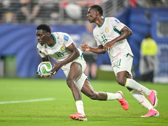 Ismaila Sarr (Senegal) celebrates after scoring his team s first goal during the FIFA World Cup, WM, Weltmeisterschaft, Fussball 2026 Group I match between Norway and Senegal at New York New Jersey Stadium on June 22, 2026 in East Rutherford, United States. (Photo by Harry Langer DeFodi Images) - *** Ismaila Sarr of Senegal celebrates after scoring his teams first goal during the 2026 FIFA World Cup Group I match between Norway and Senegal at New York-New Jersey Stadium on June 22, 2026, in East Rutherford, United States. Photo by Harry Langer, DeFodi Images,detected_source_language
