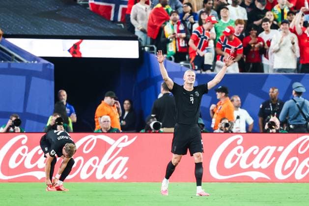 RECORD DATE NOT STATED FIFA World Cup, WM, Weltmeisterschaft, Fussball 2026 - Group I - Norway v Senegal Erling Haaland player of Norway celebrates scoring their second goal during the match between Norway and Senegal in the second round of Group I of the 2026 FIFA World Cup group stage at New York New Jersey Stadium, in East Rutherford, United States, on Monday, June 22, 2026.(Foto: William Volcov Brazil Photo Press IMAGO) Sports East Rutherford NJ United States of America Copyright: xWILLIAMxVOLCOVx