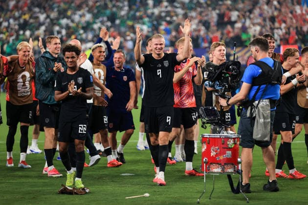 Football - FIFA World Cup, WM, Weltmeisterschaft, Fussball - Group I - Norway v Senegal 22nd June 2026 - FIFA World Cup - Group I - Norway v Senegal - Erling Haaland of Norway celebrates victory - Photo: Simon Stacpoole Offside. New Jersey USA *** Fußball – FIFA-Weltmeisterschaft, Gruppe I  Copyright: xSimonxStacpoolexOffside